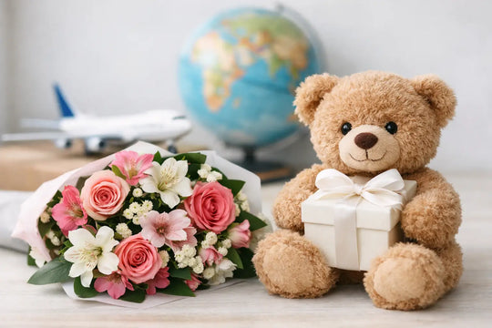 Flower Delivery with Teddy Bear Internationally