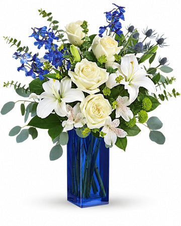 Calming Cobalt Bouquet delivered in San Salvador and across El Salvador by a local florist