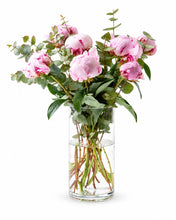Load image into Gallery viewer, Pink peonies bouquet with green delivered in Oslo and across Norway by a local florist