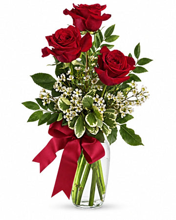 Three Red Roses delivered in Tórshavn and across the Faroe Islands by a local florist