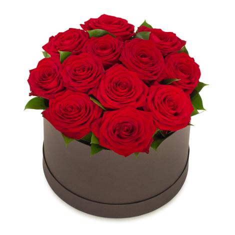 Luxury Roses in Round Box - abcFlora.com