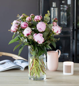 Pink peonies bouquet with green - abcFlora.com