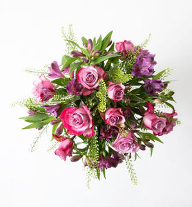 Purple rose bouquet with alstroemeria - abcFlora.com